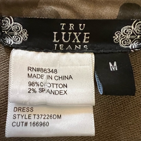 Tru Luxe Jeans Camo Utility Shirt Dress Snap Front NWT Size M - Picture 12 of 12